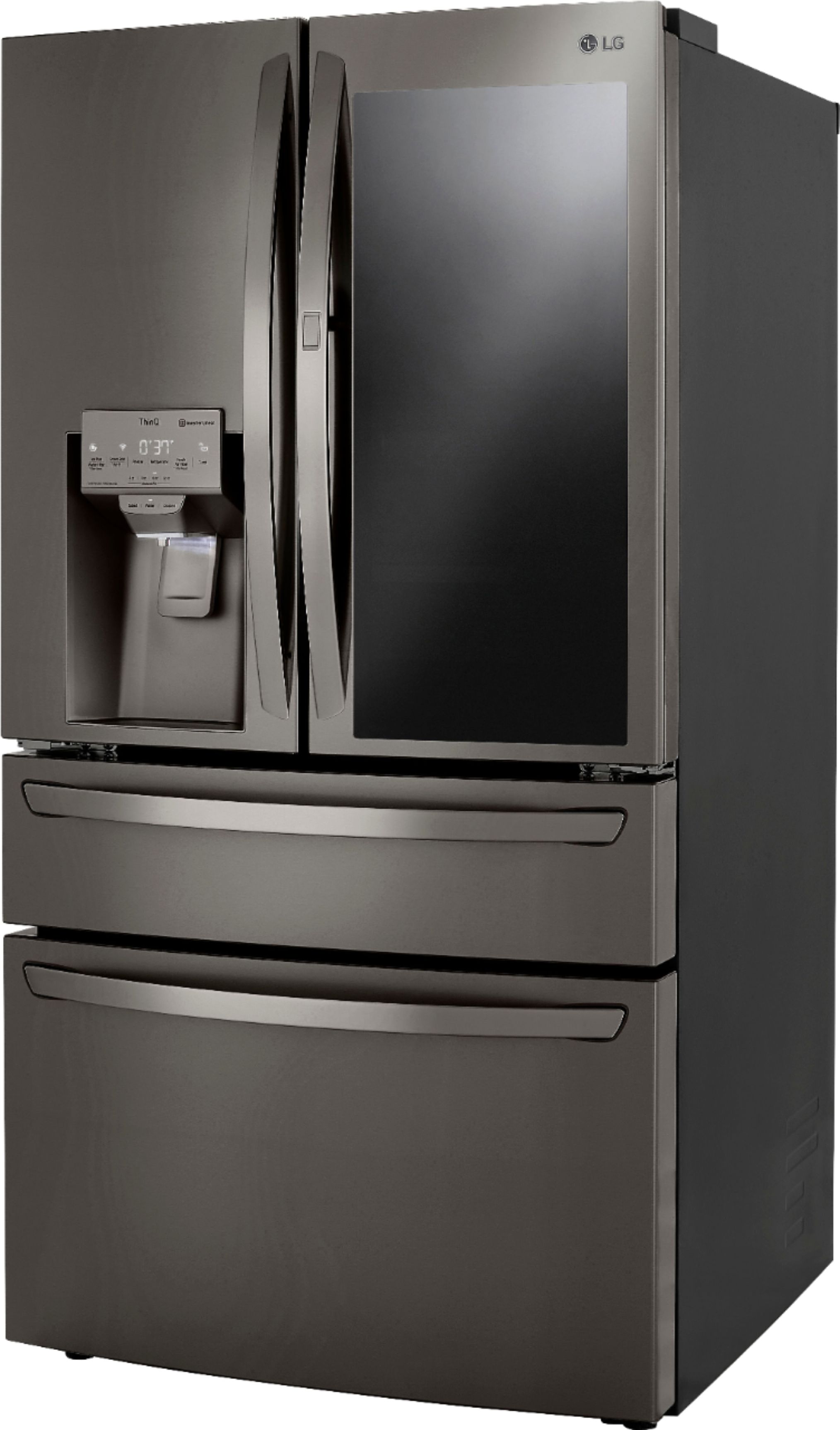 Left View: KitchenAid - 25.2 Cu. Ft. French Door Refrigerator - White