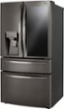 Left Zoom. LG - 22.5 Cu. Ft. 4-Door French Door Counter-Depth Refrigerator with InstaView Door-in-Door and Craft Ice - Black stainless steel.