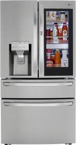 LG - 29.5 Cu. Ft. 4-Door French Door Refrigerator with InstaView Door-in-Door and Craft Ice - PrintProof Stainless Steel - Front_Standard