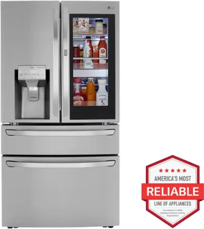 LG - 29.5 Cu. Ft. 4-Door French Door-in-Door Refrigerator with Craft Ice - Stainless Steel