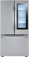 LG - 22.6 Cu. Ft. French InstaView Door-in-Door Counter-Depth Refrigerator with Ice Maker - Stainless Steel - Front_Zoom