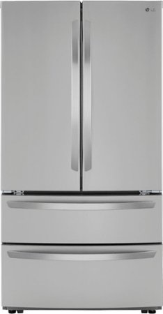 LG - 22.7 Cu. Ft. 4-Door French Door Counter-Depth Refrigerator with Double Freezer - Stainless Steel