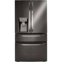 LG - 22.5 Cu. Ft. 4-Door French Door-in-Door Counter-Depth Refrigerator with Craft Ice - Black Stainless Steel - Front_Zoom