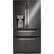 Front. LG - 22.5 Cu. Ft. 4-Door French Door-in-Door Counter-Depth Refrigerator with Craft Ice - Black Stainless Steel.