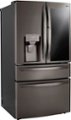 Angle Zoom. LG - 29.5 Cu. Ft. 4-Door French Door Refrigerator with InstaView Door-in-Door and Craft Ice - Black stainless steel.