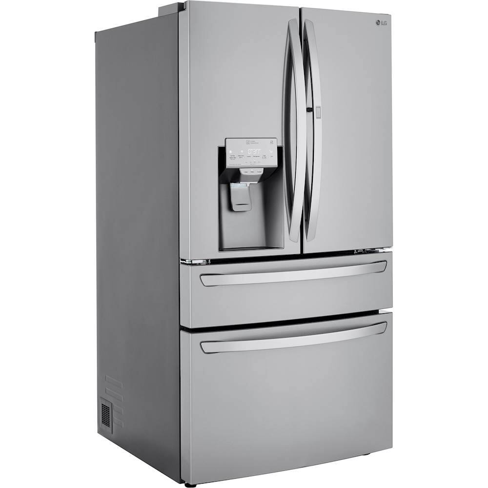 Angle. LG - 29.5 Cu. Ft. 4-Door French Door-in-Door Smart Refrigerator with Craft Ice - PrintProof Stainless Steel.
