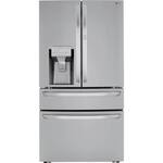 LG - 29.5 Cu. Ft. 4-Door French Door Refrigerator with Door-in-Door and Craft Ice - PrintProof Stainless Steel - Front_Standard