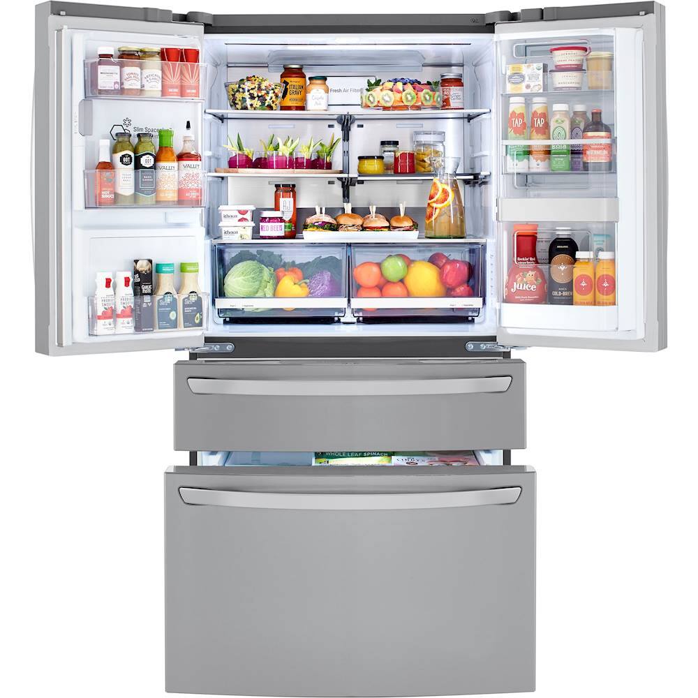 Alt View 2. LG - 29.5 Cu. Ft. 4-Door French Door-in-Door Smart Refrigerator with Craft Ice - PrintProof Stainless Steel.