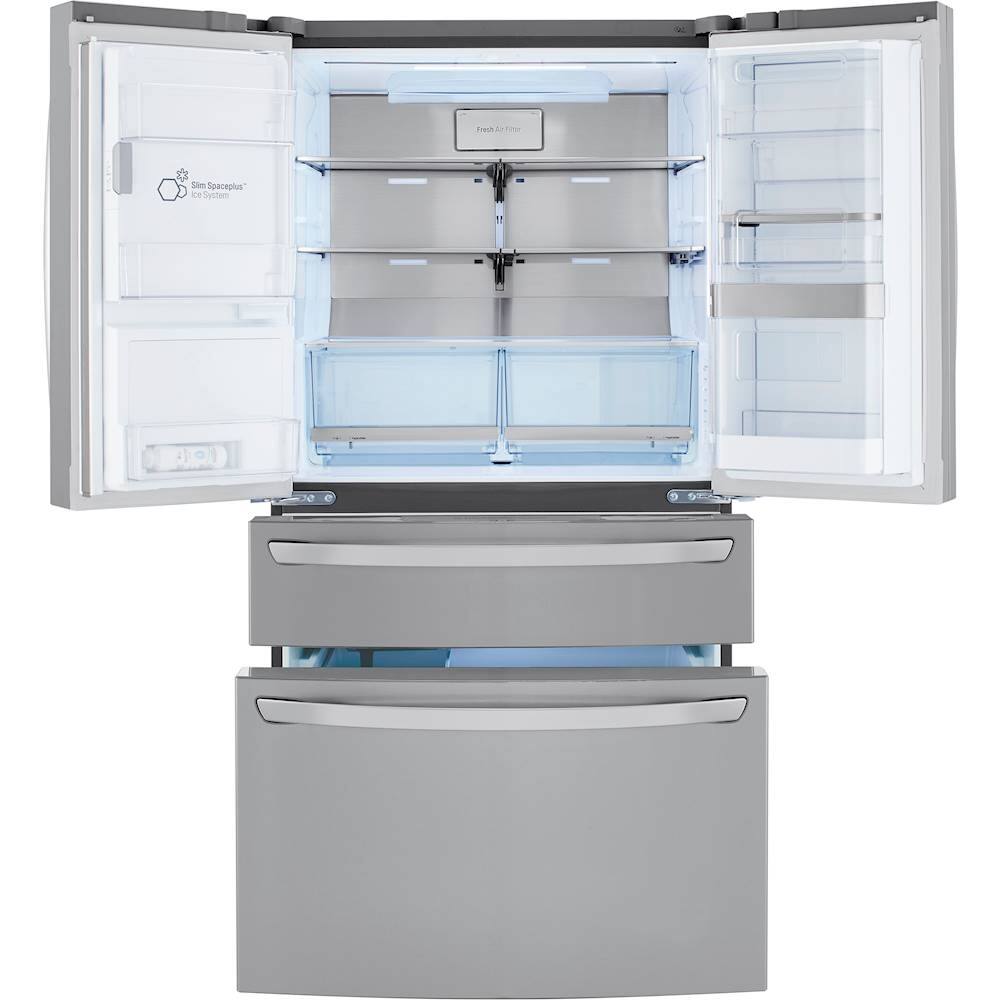 Alt View 3. LG - 29.5 Cu. Ft. 4-Door French Door-in-Door Smart Refrigerator with Craft Ice - PrintProof Stainless Steel.