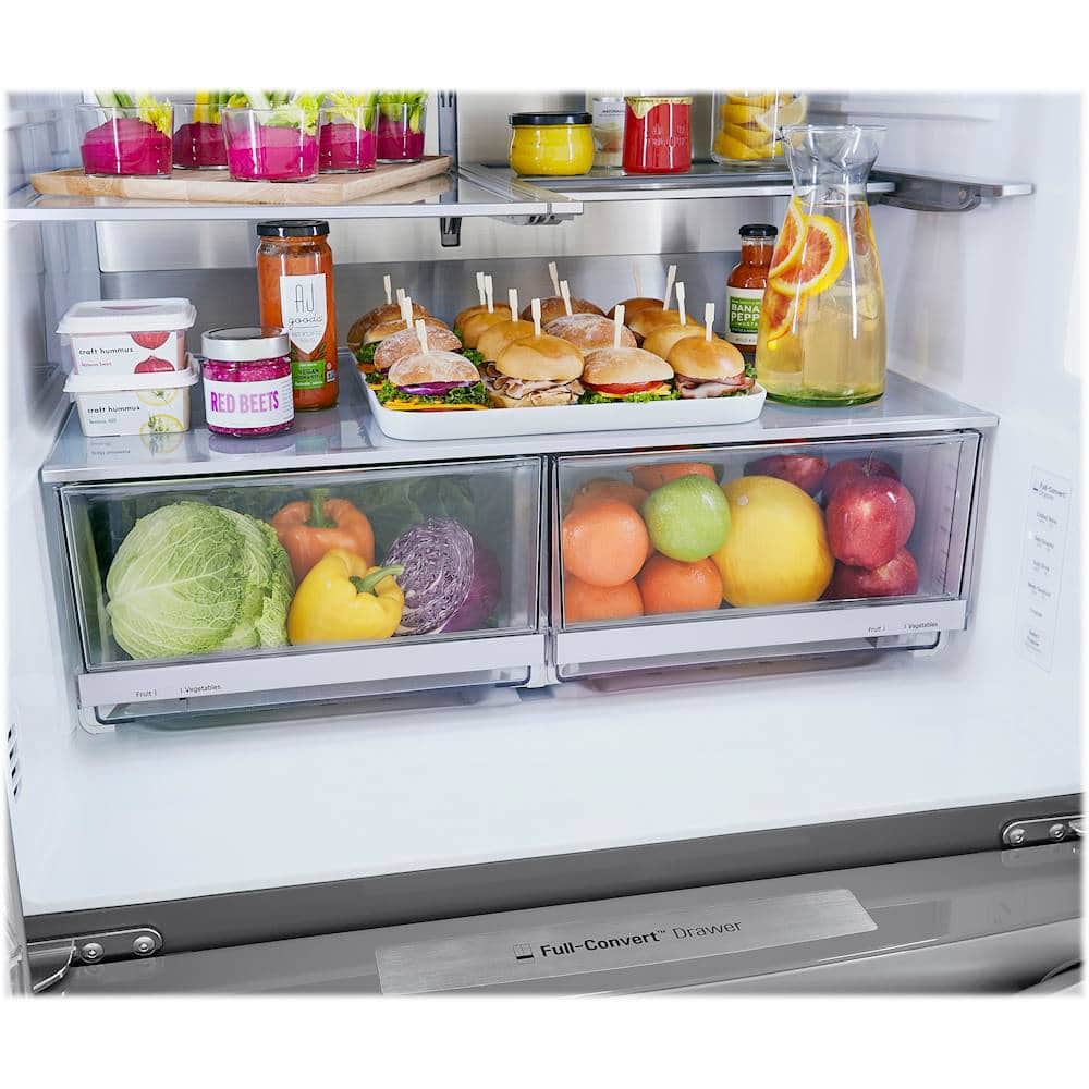 Alt View 34. LG - 29.5 Cu. Ft. 4-Door French Door-in-Door Smart Refrigerator with Craft Ice - PrintProof Stainless Steel.