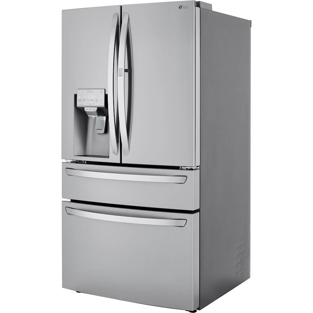 Left View: LG - 29.5 Cu. Ft. 4-Door French Door-in-Door Smart Refrigerator with Craft Ice - Stainless Steel