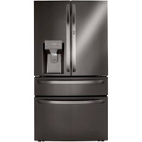 LG - 29.5 Cu. Ft. 4-Door French Door-in-Door Smart Refrigerator with Craft Ice - Black Stainless Steel - Front_Zoom