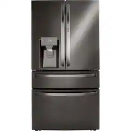 LG - 29.5 Cu. Ft. 4-Door French Door-in-Door Smart Refrigerator with Craft Ice - Black Stainless Steel