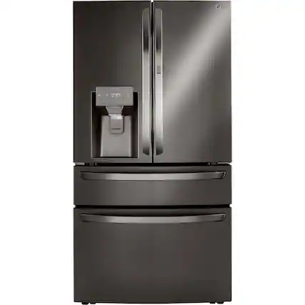 Front. LG - 29.5 Cu. Ft. 4-Door French Door-in-Door Smart Refrigerator with Craft Ice - PrintProof Black Stainless Steel.