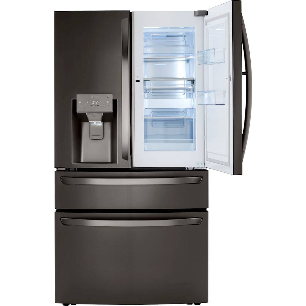 Alt View 12. LG - 29.5 Cu. Ft. 4-Door French Door-in-Door Smart Refrigerator with Craft Ice - PrintProof Black Stainless Steel.