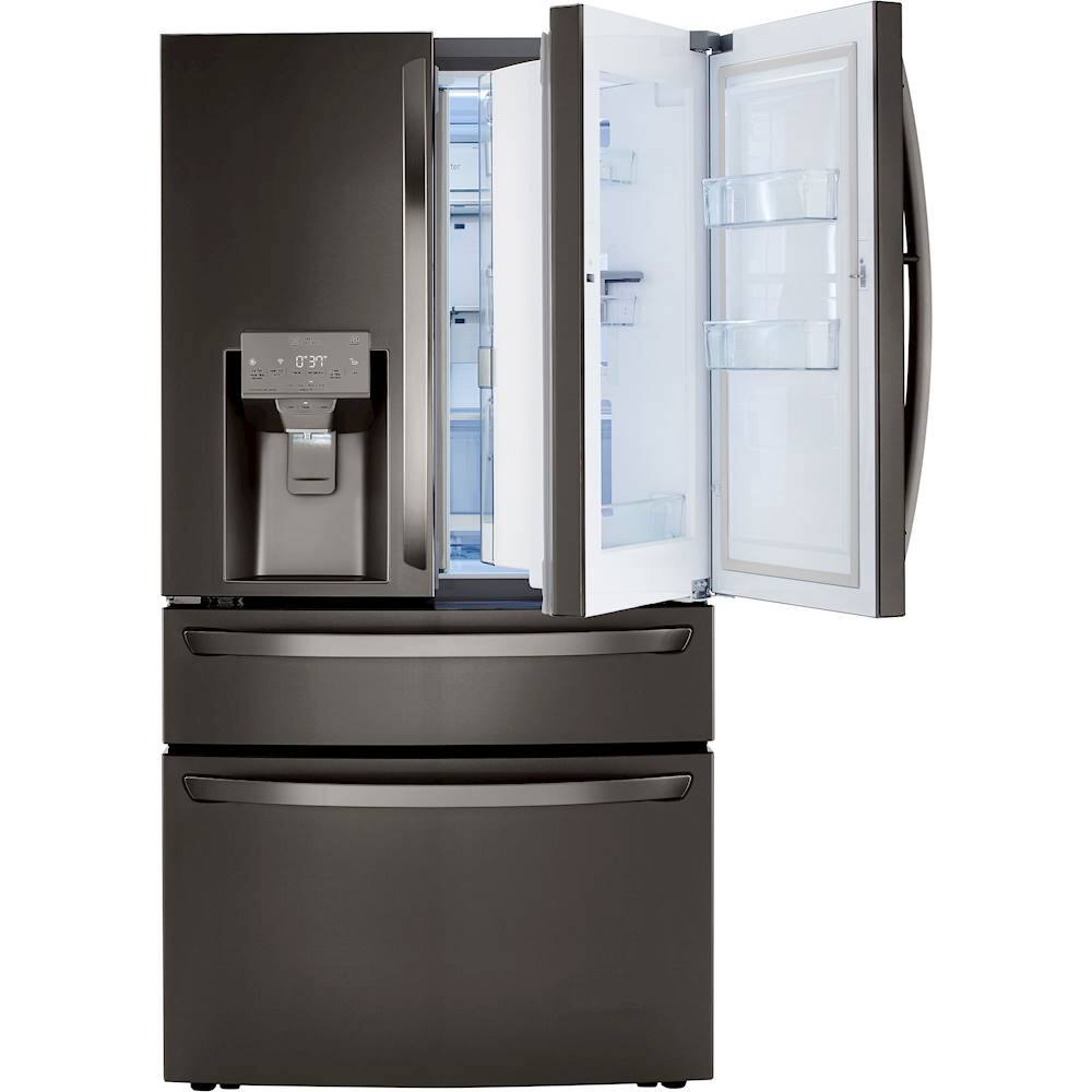Alt View 13. LG - 29.5 Cu. Ft. 4-Door French Door-in-Door Smart Refrigerator with Craft Ice - PrintProof Black Stainless Steel.