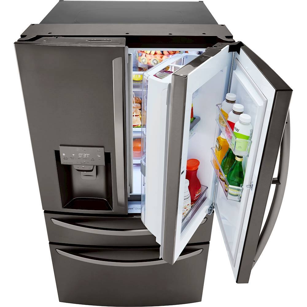 Alt View 18. LG - 29.5 Cu. Ft. 4-Door French Door-in-Door Smart Refrigerator with Craft Ice - PrintProof Black Stainless Steel.
