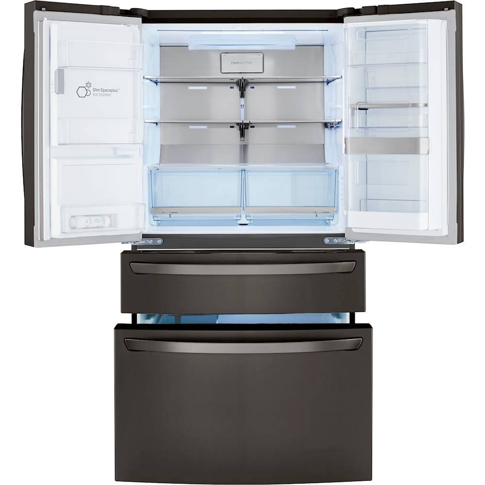 Alt View 3. LG - 29.5 Cu. Ft. 4-Door French Door-in-Door Smart Refrigerator with Craft Ice - PrintProof Black Stainless Steel.