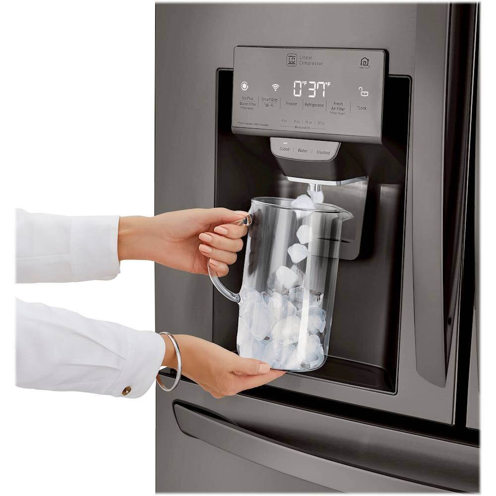 Alt View 37. LG - 29.5 Cu. Ft. 4-Door French Door-in-Door Smart Refrigerator with Craft Ice - PrintProof Black Stainless Steel.