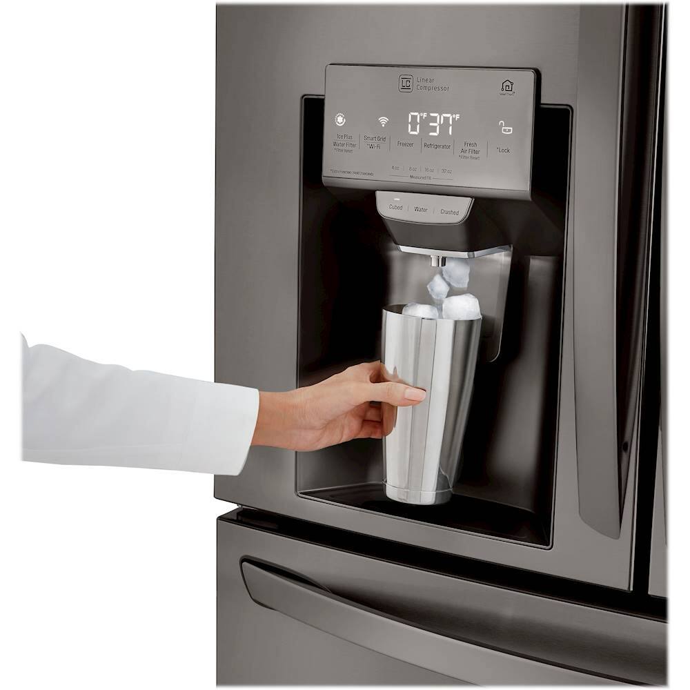 Alt View 38. LG - 29.5 Cu. Ft. 4-Door French Door-in-Door Smart Refrigerator with Craft Ice - PrintProof Black Stainless Steel.