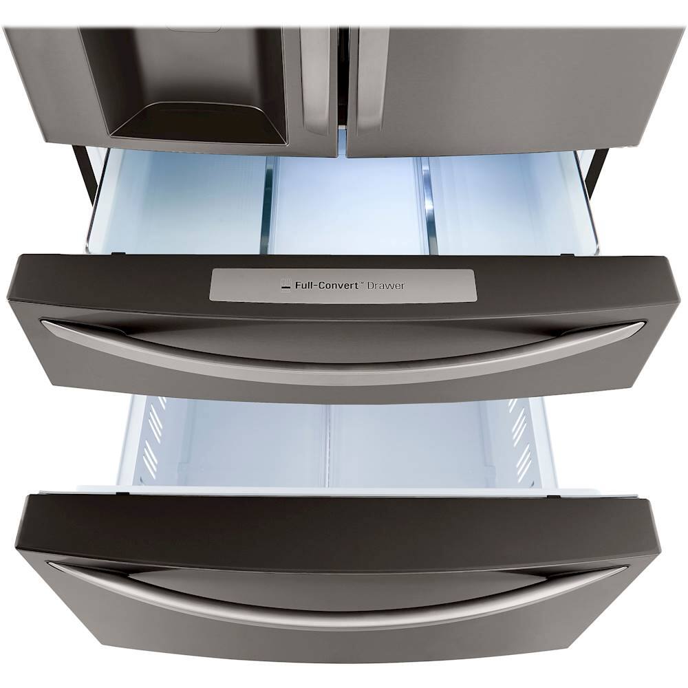 Alt View 4. LG - 29.5 Cu. Ft. 4-Door French Door-in-Door Smart Refrigerator with Craft Ice - PrintProof Black Stainless Steel.