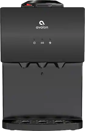 Front. Avalon - A11 Top-Loading Bottled Water Cooler - Black stainless steel.