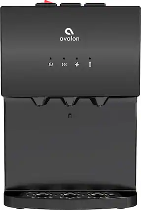 Front. Avalon - A12 Bottleless Water Cooler - Black stainless steel.