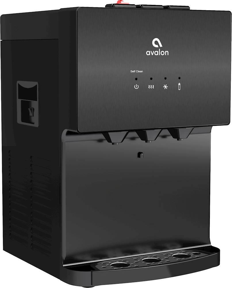 Left. Avalon - A12 Bottleless Water Cooler - Black stainless steel.