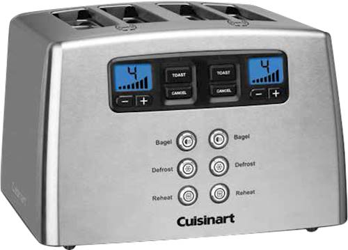 Angle View: Cuisinart - Touch to Toast 4-Slice Toaster - Stainless Steel