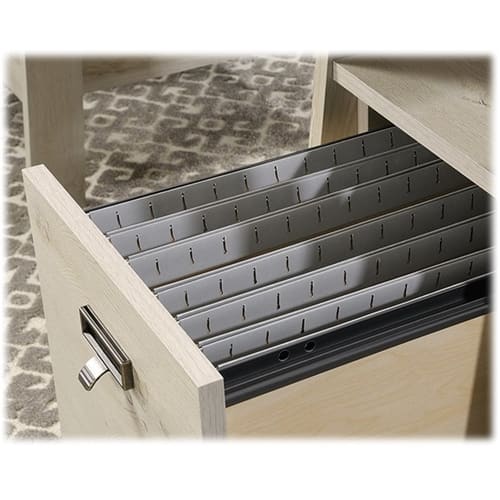 Alt View 17. Sauder - Trestle Collection Rectangular 4-Drawer Table - Chalked Chestnut.