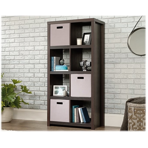3 Shelf Bookcase Dakota Oak 424017, Sauder Homeplus 8 Cube Bookcase White Finish Black