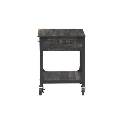 Angle View: Sauder - Steel River Collection Rectangular Rustic 1-Drawer Side Table - Carbon Oak