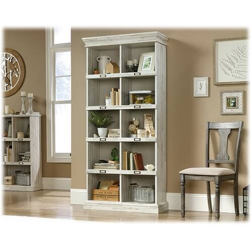 Alt View 18. Sauder - Barrister Lane Collection 10-Shelf Bookcase - White Plank.