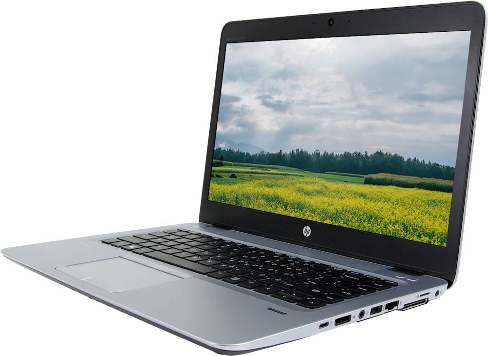 Left View: HP - EliteBook 14" Refurbished Laptop - Intel Core i5 - 8GB Memory - 512GB SSD - Silver