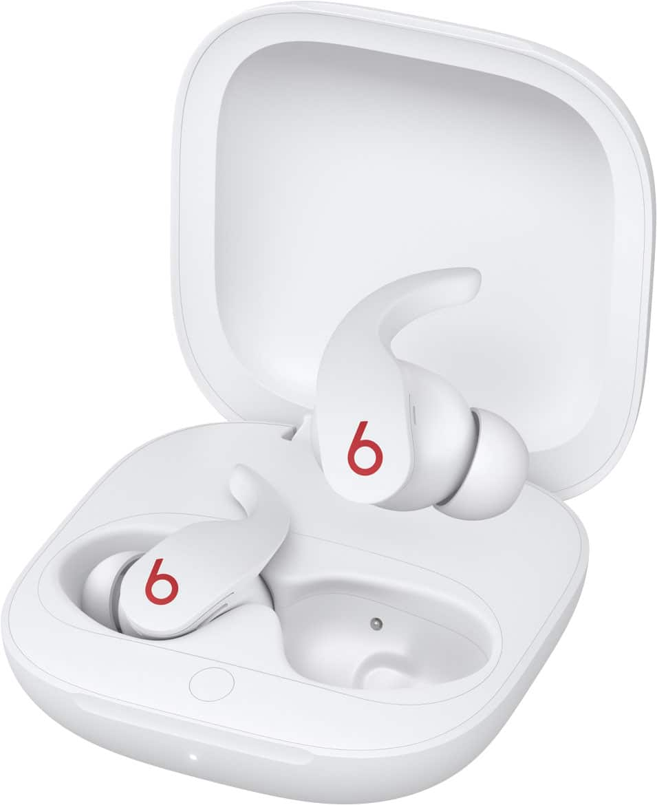 Angle View: Beats Fit Pro True Wireless Noise Cancelling In-Ear Earbuds - White