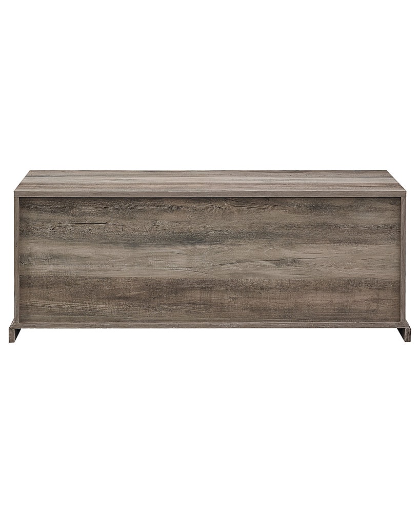 Alt View 11. Walker Edison - Sliding Grooved Door Entryway Accent Bench - Grey Wash.