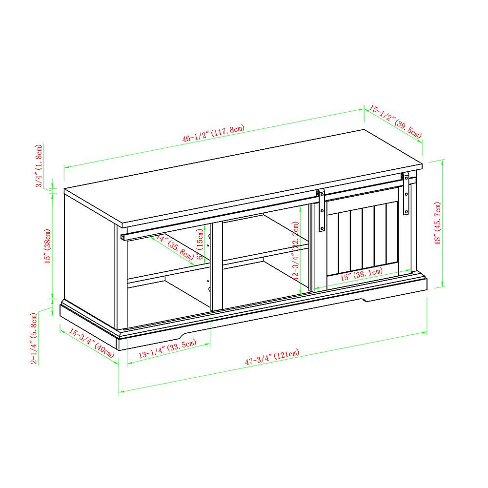 Alt View 16. Walker Edison - Sliding Grooved Door Entryway Accent Bench - Grey Wash.