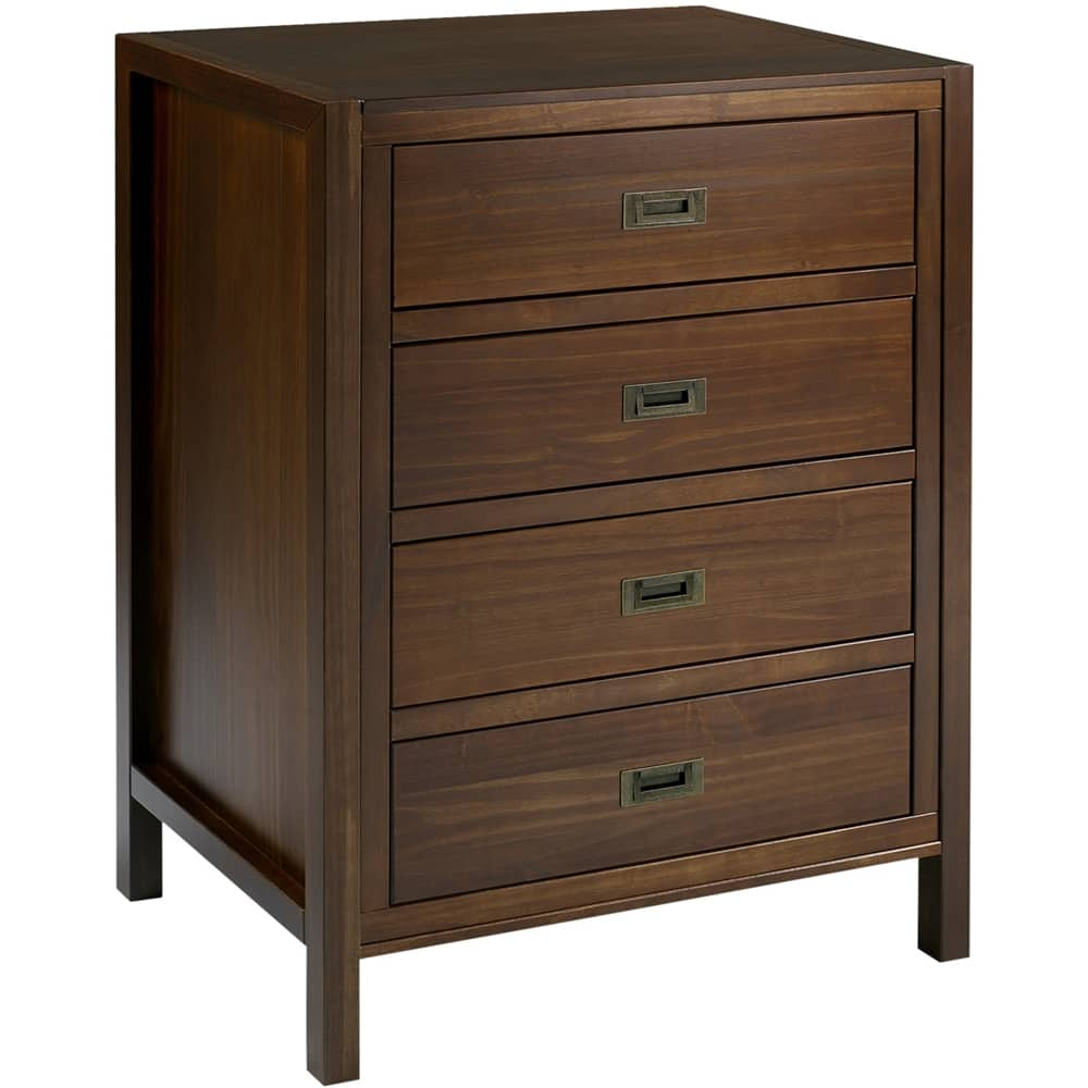 Left View: Walker Edison - 4-Drawer Dresser - Walnut