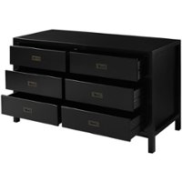 Walker Edison - Solid Wood Modern Classic 6-Drawer Dresser - Black - Front_Zoom
