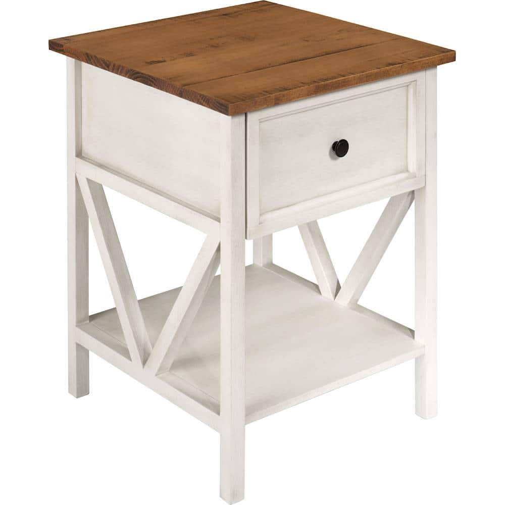 Angle View: Elle Decor - Paloma Steel/Powder-Coated Aluminum Side Table - White