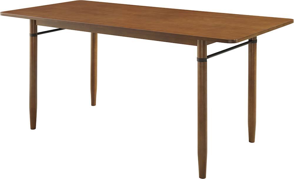 Left View: Walker Edison - Mid-Century Modern MDF Table - Acorn