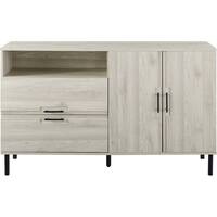 Walker Edison - Modern 2-Shelf 2-Drawer Sideboard - Birch - Front_Zoom