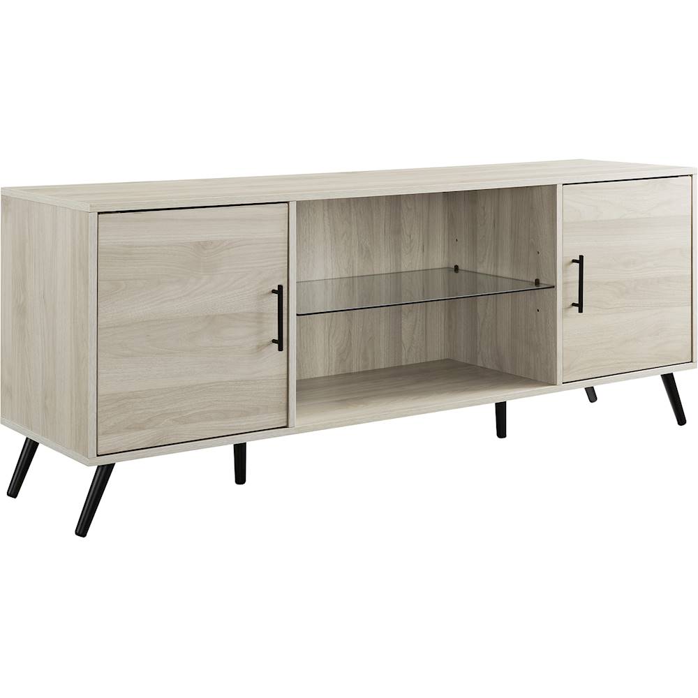 Angle View: Walker Edison - Mid Century Modern TV Stand Cabinet for Most TVs Up to 65" - Birch
