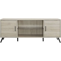 Walker Edison - 60" Mid Century Modern TV Stand Cabinet for Most TVs Up to 65" - Birch - Front_Zoom