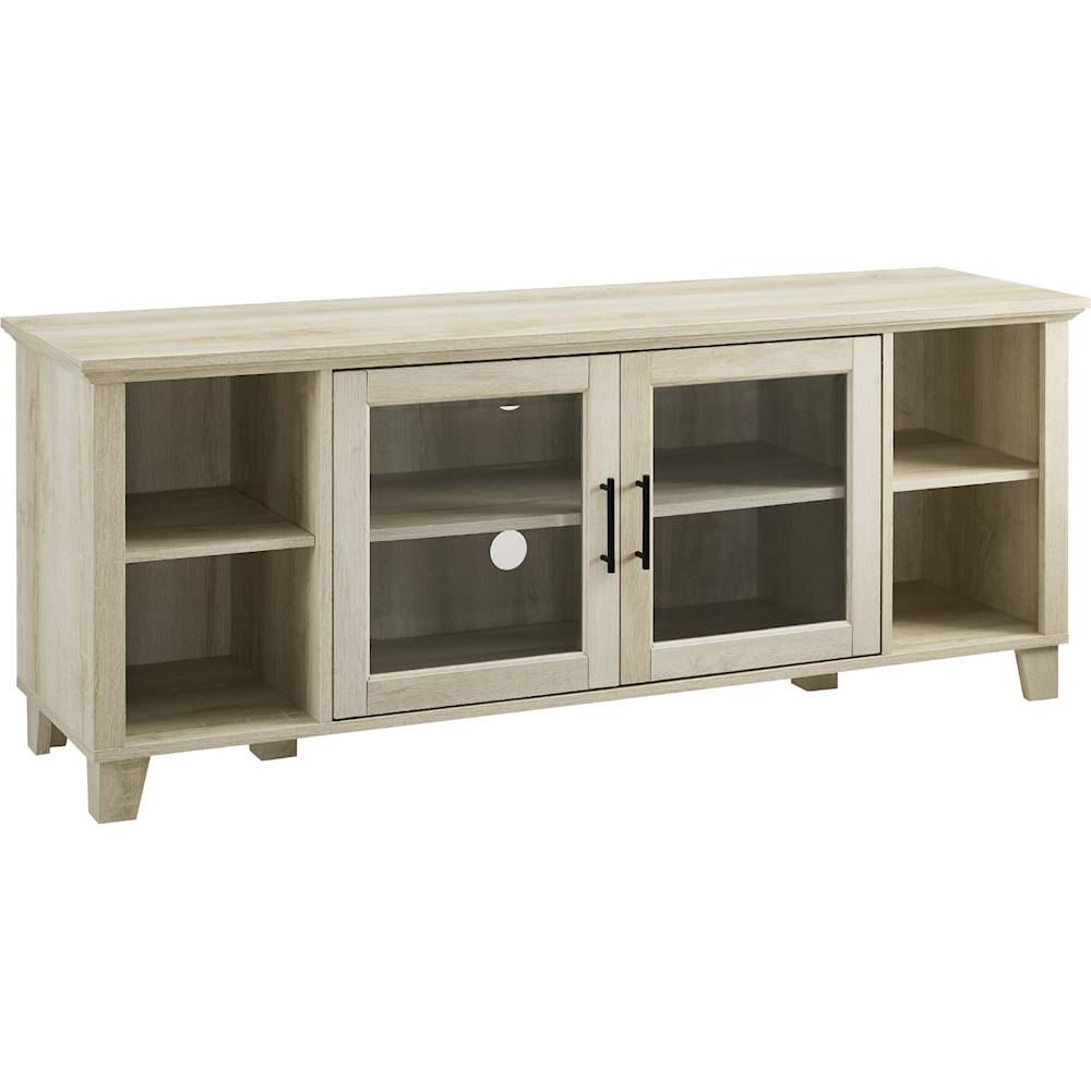 Angle View: Walker Edison - Rustic Farmhouse Columbus TV Stand Cabinet for Most Flat-Panel TVs Up to 65" - White Oak