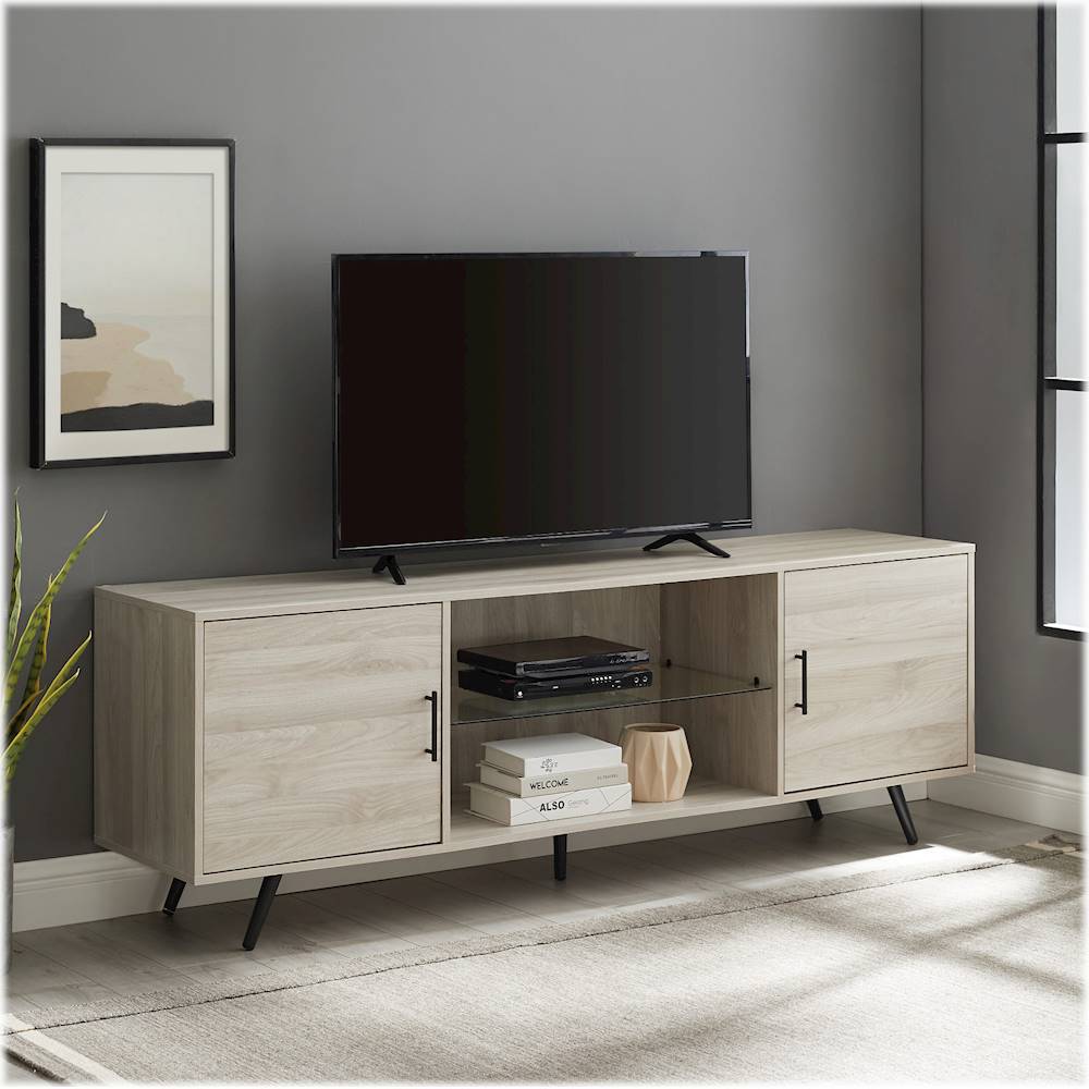 Walker Edison Mid Century Modern TV Console for Most Flat-Panel TVs Up ...