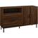 Angle. Walker Edison - Modern 2-Shelf 2-Drawer Sideboard - Dark Wlanut.