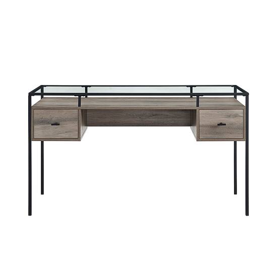 Walker Edison Modern Glass Top 2 Drawer Computer Desk Gray Wash Bb56ful2dgtgw Best Buy Walker Edison Modern Glass Top 2 Drawer Computer Desk Gray Wash Bb56ful2dgtgw Best Buy