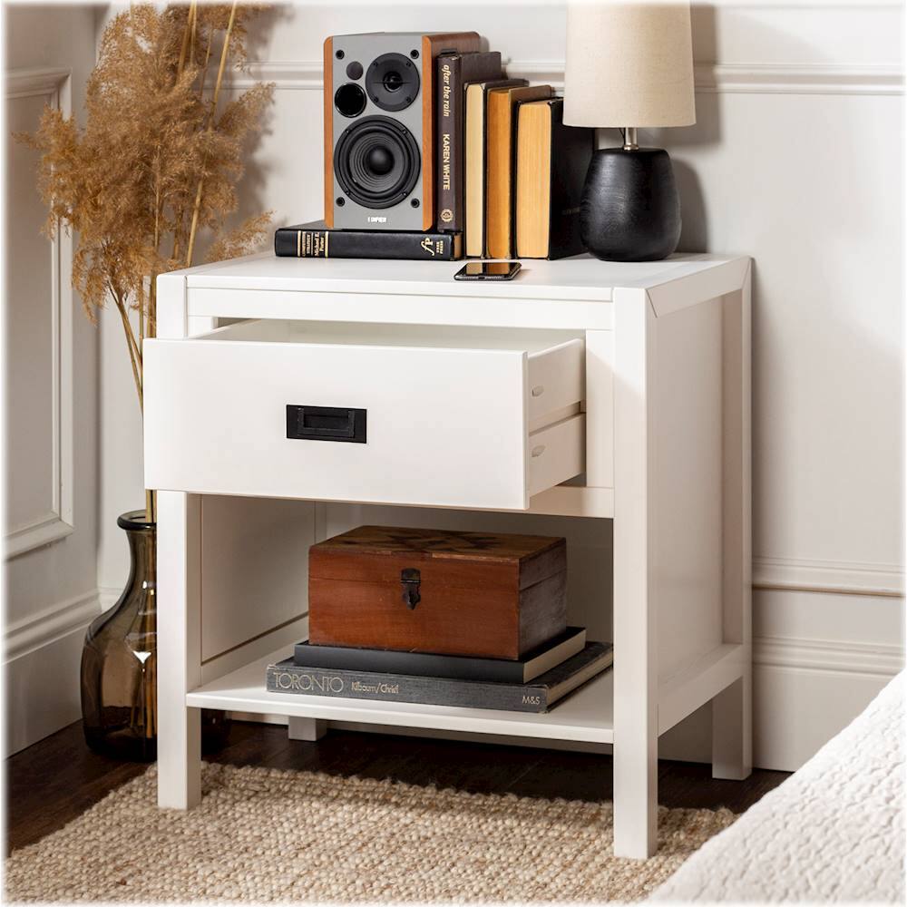 Best Buy Walker Edison Classic Rectangular Solid Wood 1Drawer