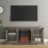 Alt View 15. Walker Edison - Farmhouse Glass Door Long Handle Fireplace TV Stand for Most TVs up to 65" - Grey Wash.